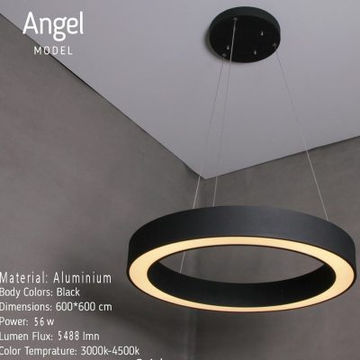 لوستر آویز رینگی آنجل 60 سانت سیلانور