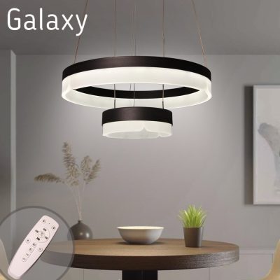 آویز رینگی گلکسی دو طبقه سفید ریموت دار دیمیبل سیلانور