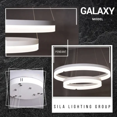 آویز رینگی گلکسی دو طبقه سفید ریموت دار دیمیبل سیلانور